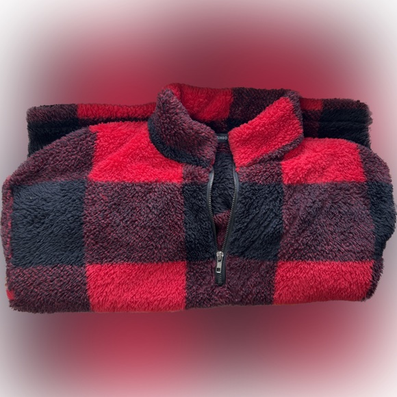 Plaid Half Zip Sweater